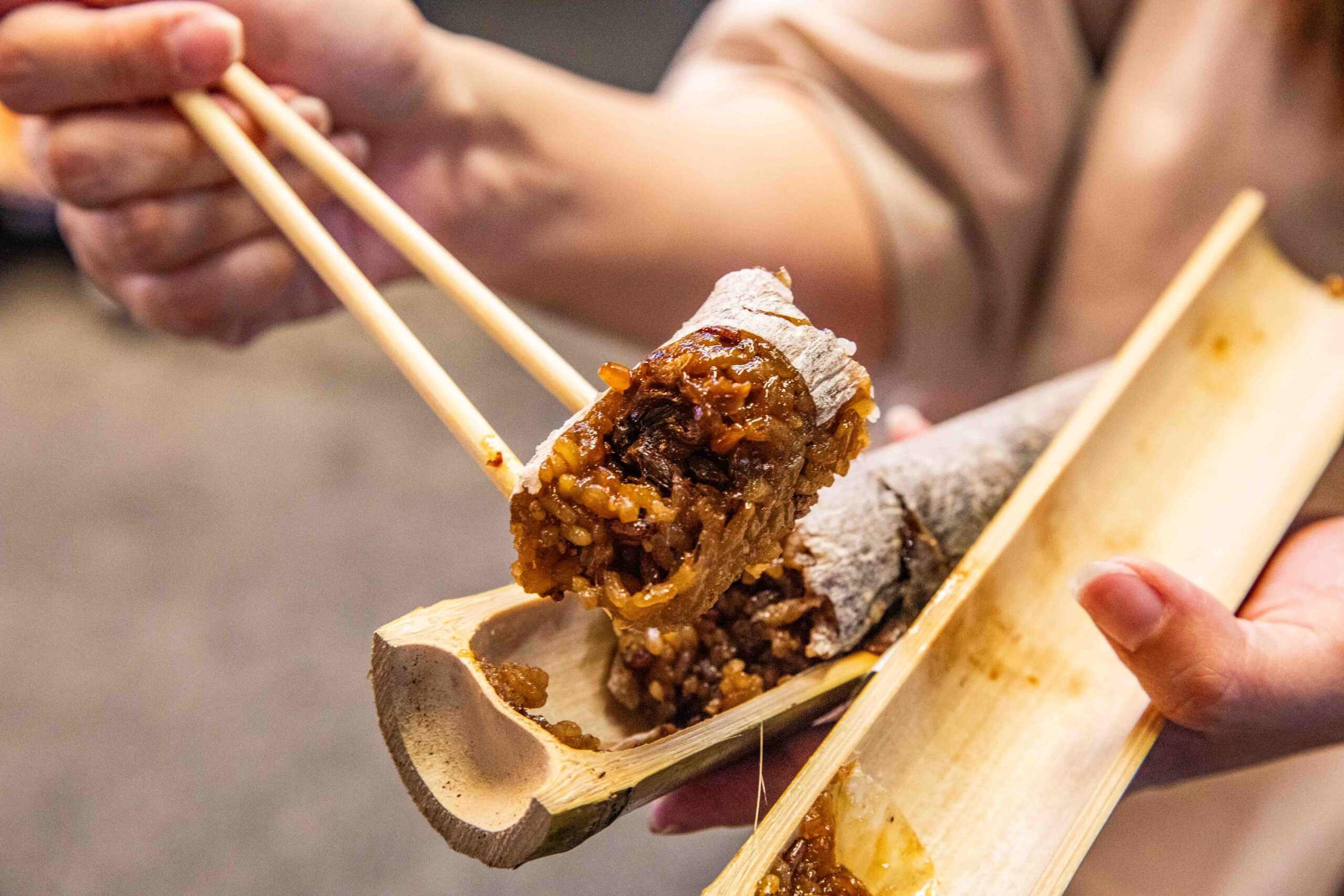 東大門夜市美食,原香嘟論竹筒飯