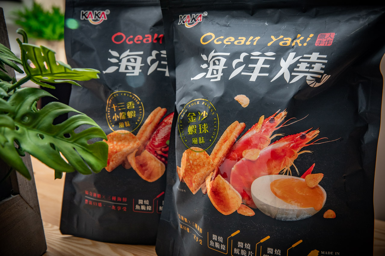 KAKA 海洋燒,宅配零食,追劇零食,海鮮脆餅,十三香小龍蝦風味脆片,金沙蝦球風味脆片,Costco好市多必買